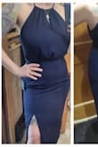 I purchased this dress for a wedding. I was underwhelmed by it. The top was HUGE and would have needed to be taken it. I'm not small on top...but I'm not Pam Anderson either. I tried it with a belt and it still was too baggy on top.
I'm short so this was really longer than I was hoping for.
The color was lovely and it had potential, just wasn't a good fit for me.
I returned the dress. - Aimee R.