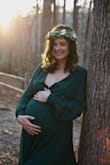 I got this for my maternity shoot and it was SO perfect and fit my vision exactly. The photos turned out BEAUTIFUL. The material is very soft and comfortable but heavy enough to flow really nicely.
I was about 150 pre-pregnancy and am closer to 175/180 now at 38 weeks, I wanted a dress I can still wear after having the baby, and being a wrap it was perfect for that, plenty of space for the bump but will close right up later. I normally get mediums from Lulus but got a large for the belly and it was perfect. - Katie B.