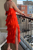 This cute and more formal summer dress is great. It is light, comfortable, and feels high quality because the material gives the dress a bit of weight.
The straps are adjustable and the string around the waist allows you to wear the dress as tight or loose as you like.
I think I will order a size smaller but if it does not fit better I would still be super happy with the dress. - Lina M.