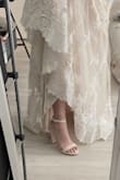 I went through all the reviews and decided to go with size 5.5 (I'm normally size 6) and it fits perfectly! I love thick and stable heels and straps. The color is beautiful as well. It's perfect with my dress. :) - Taeyeon K.