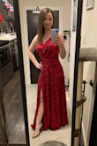 To be fair I think I may have liked this dress better had I gone a size down. There is just a ton of fabric in the bust area that I felt wasn't flattering to my figure. It was also a couple of inches too long for me even in 4-inch heels. Otherwise the material and color are very nice. - McKenzie S.