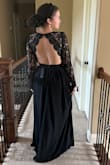 this dress is everything I wanted it to be! it's nice quality and fit perfectly! I'm 5'4 so I will need to get it hemmed even with heels on, but that's not a big deal for me :-) - Kyrie J.
