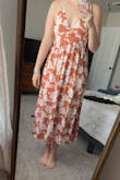 Ran large, super happy in the back. I wonder if it'd look different if I had bigger boobs? Cute pattern though - Dorothy-Faye S.