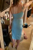 I was a little worried about the price and how this material would feel and fit. I am overly impressed. Is it perfect? No, but for the price, I am blown away. It's unique and so comfortable. As others mentioned, the zipper is difficult but only at the seam where the bust connects to the bottom and I've had that happen in dresses that cost 3x as much so not a big deal to me. I was worried that it would really accentuate my stomach because usually tighter dresses do and because others said it showed every imperfection but I disagree. I do understand how this might not be the best dress for bustier gals but my breasts are small enough that I think they look great and I don't have to wear a bra. I am sometimes a small and if my stomach were flatter or I wanted it tighter I probably could have sized down but if you aren't in-between, or don't want it super super tight I would order your usual size. I wish I could upload more than two photos but ultimately I think it's very worth it! - Morgan J.