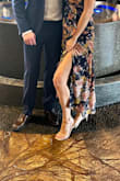 These shoes were comfy all night, true to size, not too tall, but tall enough to make your foot and ankle look pretty! Love them. Great price, too. - Valerie T.