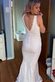 I loved this dress! I chose another, but this was a very close second. The line and the femininity at the top were stunning. I have slightly wider hips (I'm a little pear-shaped) so the hip area was a bit snug, but still workable. It's a beautiful dress that would be perfect for a wedding. - Christie G.