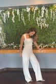 This outfit was perfect for my bridal shower brunch. I got so many compliments due to how different my outfit was. I also plan on wearing this to work with a cute blazer over it. I typically don't like rompers because I have a longer torso but this fits perfectly. Super elegant. - Stephanie S.
