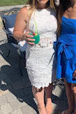 I LOVED this set. I wore it to both my bridal shower and also my rehearsal dinner. I am short so I did have to have the skirt cut a little bit but it was super easy for the seamstress to do. - Emily C.