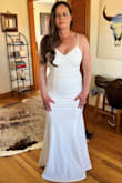 I really loved this dress, but again think I need to size up, I will try with new shapewear but may need to end up going with a large. It is in the top choices for my wedding in June. Just again worried about overall fit if I size up. - Caitlin H.