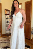 Dress is beautiful, I just didn't feel this was the one for my wedding. VERY comfortable and very pretty dress though - Caitlin H.