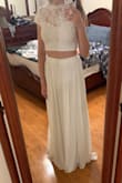 Really cute. Skirt has a really good length, considering that I'm 5.11 and it is really hard to find something that is not short on me. But I really don't like the top. I looked at others' reviews and people who posted pictures theirs is fine but mine was made wrong it is not even, so I will be returning it, but I guess it might be just one that I got - Olga Z.