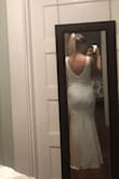 This dress is perfect for my wedding. It fits great and is very comfortable. True to size, I'm normally a 6 in dresses and the 6 fits great. I'm 5'9 and in the pictures, I am barefoot, so even if you're tall you could probably wear a kitten heel if you wanted to (I'm going to wear flats). Cannot beat the price! So excited to wear it!! - Katie M.