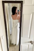 I hate ordering things online without being able to try them on, but this fit me perfectly! Being apart of the itty bitty committee, I was nervous the top would look baggy but the adjustable straps are amazing and made it feel secure. My favorite part is the length!!! It's so hard to find dresses that actually make it past my ankles when youre 6 feet tall. I cannot wait to wear this to my bridal shower! - Rylie S.