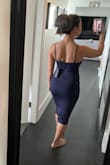 The dress doesn't look like much at first glance, but when you put it on, the fabric hugs the body perfectly! - Desiree P.