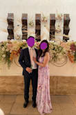 Wore to a wedding in Mexico in March. The color and pattern were perfect. Got many compliments - including from the bride herself! (She said she may order the same thing for her sister's wedding!)
I usually wear M for other stores but almost always a S for Lulus. It was a little tight around the waist but breathable. Definitely long, even with heels. I didn't have time to get it hemmed and the fashion tape didn't work well with the fabric, but it looked fine with me holding it throughout the dancing. - Elizabeth K.