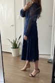 Wore this to a semi-formal February wedding in NYC. Loved the long sleeves and the flow of the dress! I just wish it was a little shorter in length. It came down a little too long on my legs.
(I ended up wearing the black heels with this dress). - Elizabeth K.