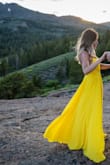 I eloped in this dress.  The yellow color is amazing! Super flowy & comfortable. - Jamie S.