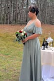 This dress worked out perfectly for my friend's early spring wedding. The fabric is heavier than expected which was a plus for me and I liked the "cold shoulder" flutter sleeve a lot more than I thought I would. I got lots of compliments and felt great all day!
Like most other Lulu's dresses, it needed to be hemmed (even with a 3.5-inch heel). I originally ordered according to my measurements, which was an XL. It was very loose in the top and armholes. I exchanged for a large which was a much better fit in the chest, but expectedly a little tighter in the waist. - Sarah W.