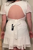 I was so sad to return this one because it was so cute but it was just slightly tight enough around my waist to where it was uncomfortable and gave the illusion of back rolls on the back TT. It was also a little loose on the chest but would've been too big if I sized up. - Megan V.
