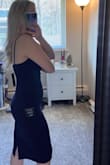 This is probably the best dress I've ever owned. The fit is absolutely amazing, hugs you in all the right places. The fabric is semi-thick which hides any imperfections but is extremely comfortable and stretchy. The length is a little long for me, but I just scrunched up the dress a little bit to resolve that... and I think it still looks great.

I will absolutely be ordering this dress in every color available, I love it so much! - Dylan E.