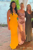 This dress is absolutely stunning. Fits great and is super comfortable. I want to order in ever color now. :)
I am 5'8" and I was able to wear a small heel. - Niki R.
