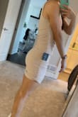 This product fits PERFECTLY!!! It's amazing head to toe and super flattering. It fits nice for people with a longer torso! (a lot of dresses are too short for me) It has extra fabric in the chest area which is nice. Highly recommend. Got this dress in two colors! - Cassandra R.
