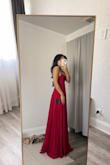I bought this for a black-tie wedding that I am attending in June. They requested for guests to wear floor-length dresses and bow-ties so I thought this would be a classic and timeless silhouette/color to go with. I am still considering returning it because:
1. It is very long - idk if you can tell but I am wearing 5-inch height platform heels and there are still a lot of fabric. It is also weirdly long towards the front, and it causes me to trip.
2. Overall it feels larger than I thought! I am usually an XS at Lulus for dresses and the last dress I bought was a perfect fit all around. But for this dress, the bust part and waist section is a bit loose for me. I don't have a lot bust-wise so if you are part of the IBTC -- I would suggest skipping this style. Not that big of a deal though
The pros for me are -- the color, is so beautiful and rich and it stands out but not too much. It's very forgiving, I feel like I can eat a lot and it won't show or bulge at all and it will still look flattering. - Isabel R.