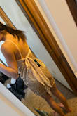 The dress fits perfect and it's a fun party dress! - Dustyn C.