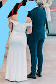 Absolutely love this dress. I bought it for my wedding and wanted a flattering and sexy look - this dress delivered. Guests described me looking "like a bond girl (in a good way)".  One guest expressed surprise that it fit so well despite the price, saying it looked like it was tailored to me (shout-out to the stretchy fabric!). 

I do have a larger bust (34G), so I opted to wear corset/bra situation underneath to hold everything up. Unfortunately I bought one with external ribbing, and that did show through the thick fabric of the dress (I smoothed it out with shapewear, it was fine) I still wound up pulling up the dress occasionally to make sure the corset stayed mostly hidden.

I'm 160cm and wore 8cm heels, and the dress length worked out perfectly for that. If I'd worn sandals, I would've had to have it hemmed.

Bonus: I handwashed it in the bathtub in cold water afterwards (the hem got dirty, I spilled some Limoncello on it) and all but a couple of particularly resistant splotches in the hem washed out. - Livia B.