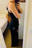 Cute and comfortable! Can't wait to wear it this summer. The material is different than I expected..more cotton-y but has good stretch and still looks nice. I am a bit curvier and it hugged in all the right places without being overly tight. At 5'8" it was also a great length where I could wear heels if I wanted but would also be fine in flats. For you shorter ladies, you may have to wear heels or get it hemmed. - Kayla W.