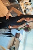 The material and fit is extremely comfortable, I wore this for 12 hours on a full day bday celebration... it's a bit long for me but nothing that a good pair of high heels couldn't fix... in love with this perfect jumpsuit. - Hanelore A.