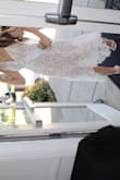 Wore this dress for my bridal shower and got so many complements! Such a classy and beautiful dress!! If you have a larger bust area I would size up as I am smaller chested and the dress was pretty snug around my bust area. Still fit great and loved it! - Lindsay M.