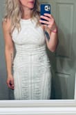 It was between this dress and another one. I ended up going with a dress the population dress for my small and simple wedding. This dress however was very flattering with just a touch of sparkle. - Brittany M.