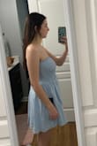 I thought the dress was super cute, made of comfortable fabric and I liked the adjustable straps. Where it went wrong for me is that the elastic is tightest at the top of the chest, with no support coming from underneath. So it ended up being a bit droopy for me. This could probably be fixed with a strapless bra, but I don't like wearing one. Everything else about this dress was great! I think this would work with a smaller chest or someone who is okay with wearing a strapless bra. - Kate M.