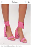 Literally the pictures are soft baby pink cherry blossom pink. I was NOT EXPECTING stripper hot pink heels. I am so angry and upset because I got these for my graduation lmfao.They also smelt disgusting like dye and chemicals. How are these the same shoe!!!!! - Kiara M.