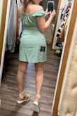 This is a perfect dress for vacation. The top accentuates your bust and the bottom is slimming. Very thin material and gets wrinkly in your suitcase but steamed out quick and easy! - Samantha B.