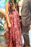 Absolutely loved this dress. The sidecuts, neckline and the slit, along with the colors make it one of my favorite dresses I've ever worn. Used a little fashion tape for the front to make sure nothing slipped since the neckline is low. - Carrie L.