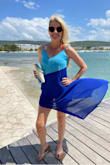 I love the bright blues of this cover up.  It was comfortable and lightweight.  Easy to get off and on.  Would definitely buy again! - Jennifer L.
