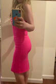 This is a stunning dress that looks fabulous on hourglass figures like mine. The size is true to size. It's a good quality material. The color is vibrant. Also, I love that the stretch works where I need it while the chest area holds my girls in firmly without the need for a bra. I am in love with this dress. - Giovanna R.
