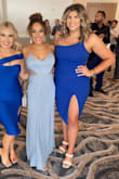If I had moved a little wrong I definitely would have shown a whole lot of leg/crotch, but overall this was a beautiful dress! I'm 5'11" and about 210, athletically built. Wear some one leg spanx and boob tape & you're set! - Taylor B.