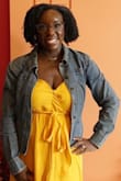 This is an amazing dress! The wrap style is so complimentary of my body type and the orange color is gorgeous and flattered my deep skin tone. I'm petite so the high low hemline was perfect! I'm so pleased with this dress. - Ashley M.