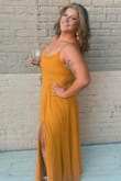 I bought this with one-day shipping hoping and praying it would work. It exceeded my expectations! I did have to tape my boobs to make them sit right. The back is very adjustable and lays better than the other 2 lace-up back dresses I ordered from Lulus. It is a little long, I was wearing heels so that made it doable. If I was wearing flats it definitely would've been dragging excessively. - Jordyn N.