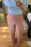 Loving this light pink color and fit! A little small but wouldn't change the size. Can't wait to wear these at work! - Ann H.