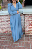 I was nervous that I won't find a blue dress on time for my engagement shoot and this fitted perfectly. My photographer loved the way it flowed naturally and it looked so elegant in the pictures. The length was long but high heels helped with that. Overall, I'm happy and the photographer is happy with this dress. - Kathy T.