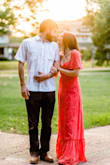 I got this dress for engagement pictures and it is seriously so stunning. I've gotten endless compliments on the material and color. I'm 5'1 so it's no surprise a maxi dress is long on me, but I can wear my tall heels and it is off the ground enough. I'll probably take it to get tailored so I can wear it more often. I am obsessed! - Carolyn M.