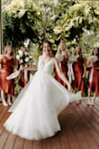 Gorgeous dress. Looks expensive for a great price and is so flattering. The detailing and sparkles on the dress were so unique and I got so many compliments. I had to get the straps tailored and the length hemmed, but other than that it was beautiful! - Sophie H.