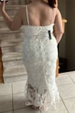 Beautiful dress, great quality. Zipper was super difficult to unzip to get into it but once I got it the first time there were no issues after. The bust is just a bit bigger than I am so I will get that taken in, and the bottom sheer lace part doesn't flare out like in the photos, but it's beautiful and I look forward to wearing it for my wedding rehearsal and dinner :) - Steph W.
