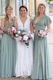Bridesmaid dress that worked out beautifully! A little more cleavage than we anticipated but decided it was not a big deal. Looked beautiful and was super comfy for her! - Virginia S.