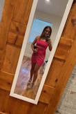 I wore this to a bachelorette party in Nashville! Super flattering, great material, fun color & stays in place! - Taylor R.