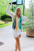 This was perfect for my graduation! I felt so confident in it. Only complaint I have is how underwhelming the back of the romper is. I wish the draped fabric design continued to the back. 10/10 Recommend :) - Sabrina S.